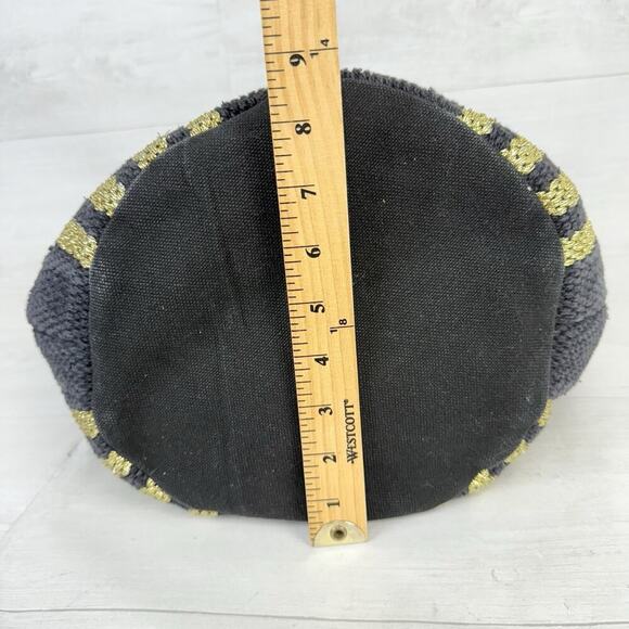 Urban Outfitters Yarn Woven Canvas Tote Bag Black Beach Vacation Resort Boho - Picture 10 of 15